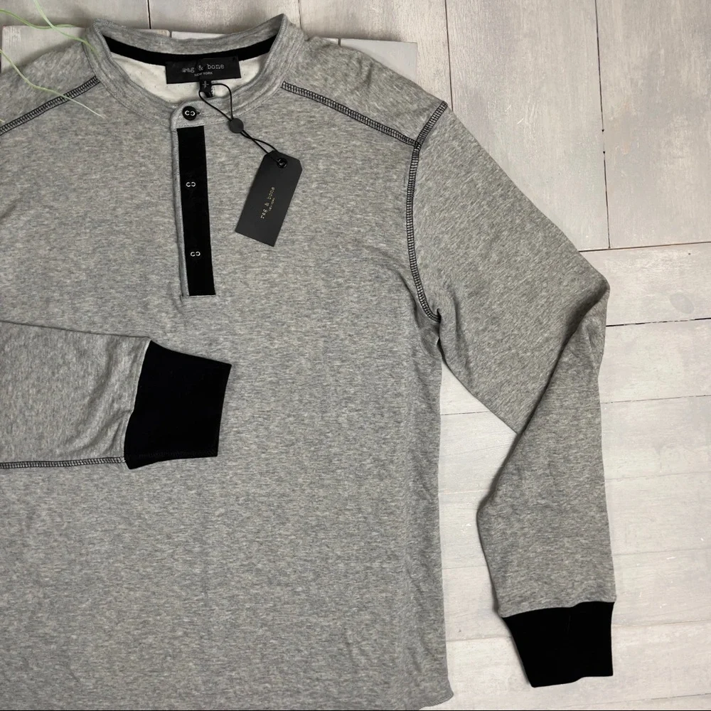 Rag & Bone Gibson Henley in Heatherd Gray - Picture 3 of 13